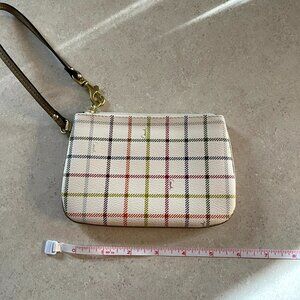 Coach wristlet White with colorful squares, plaid pattern, wallet